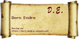 Dorn Endre névjegykártya