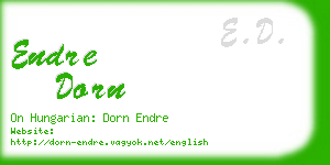 endre dorn business card